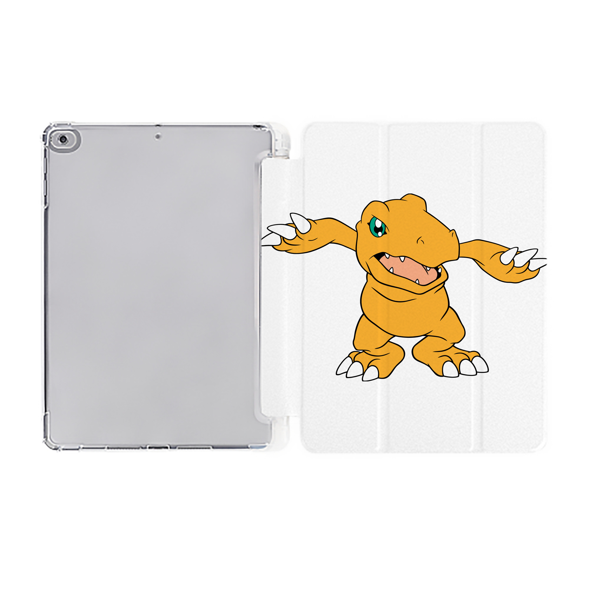 （画像用） Digimon デジタルモンスター/デジモン IPad ケース ペン収納付き 三つ折りスタンド PUレザー×シリコン 対応機種9.5/10.5/10.9インチ